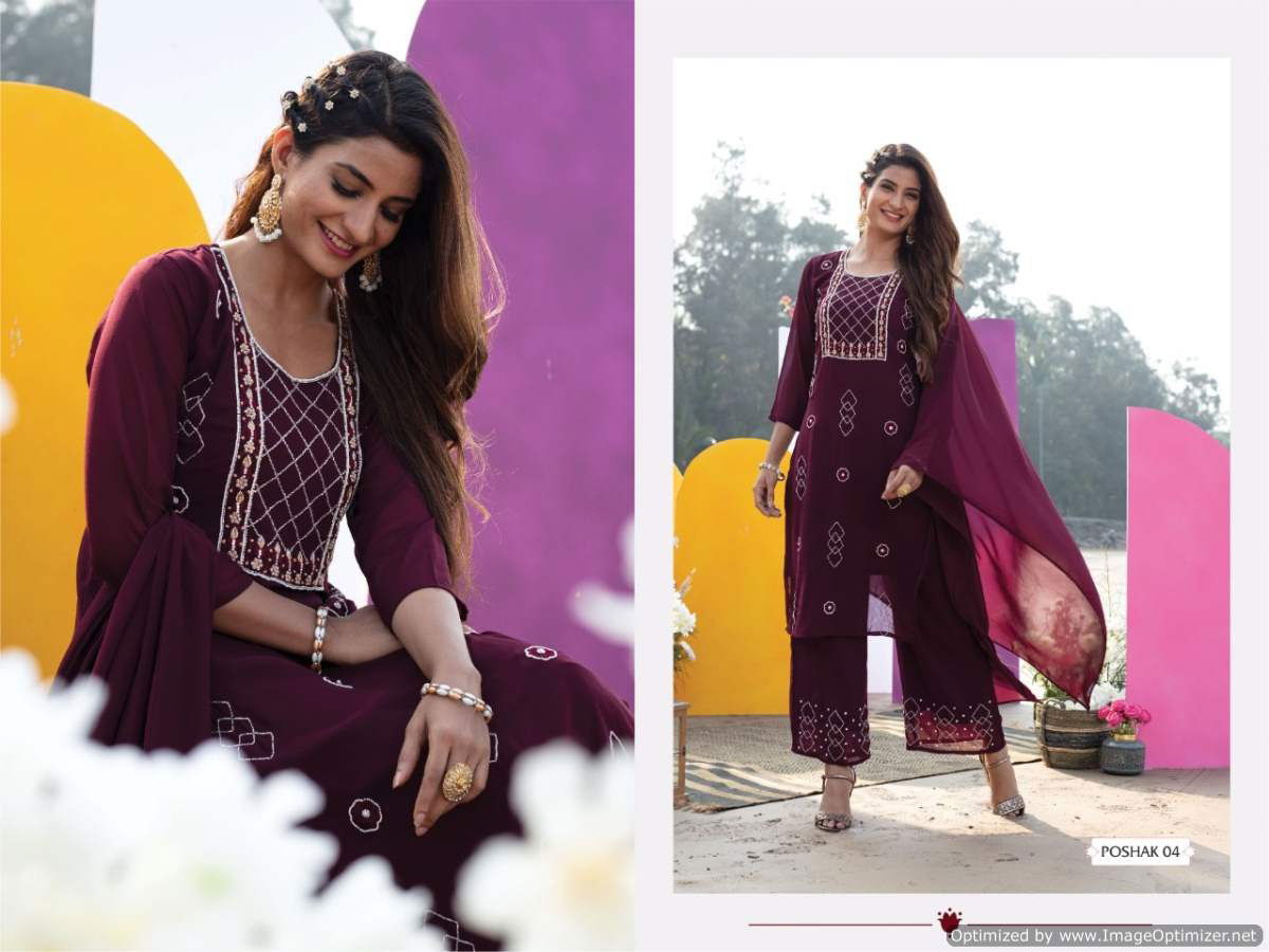Poshak 04 Fancy Georgette Festive Wear Latest Ready Made Collection
